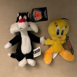 VTG 1999 SYLVESTER & TWEETY BIRD Looney Tunes WB Studio Store Mini Bean Bag Plus